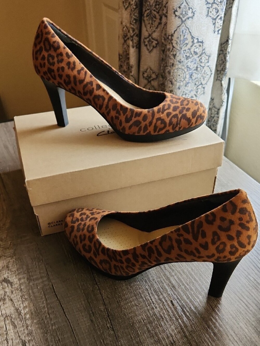 Leopard Faux Suede Platform Heels